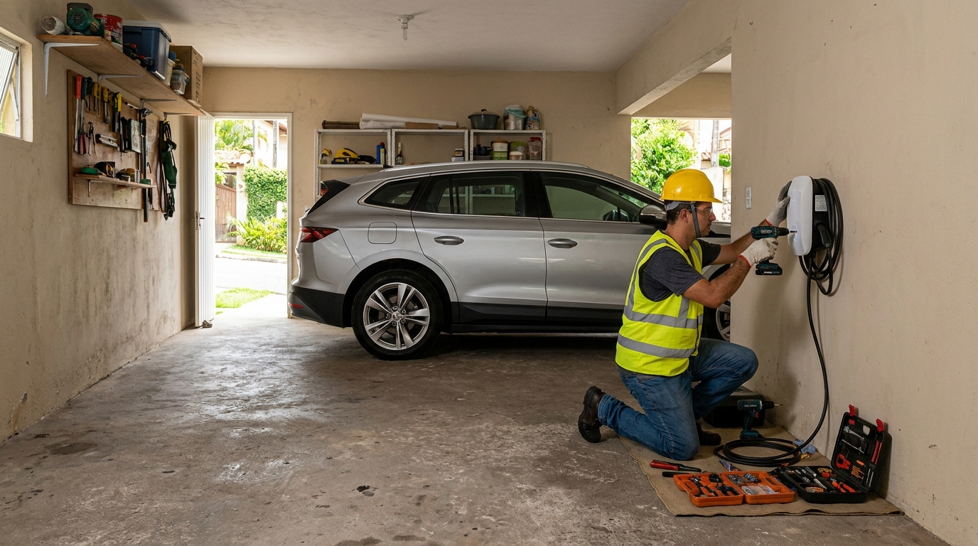 Instalacao de carregador de carro eletrico residencial em Gravataí‑RS