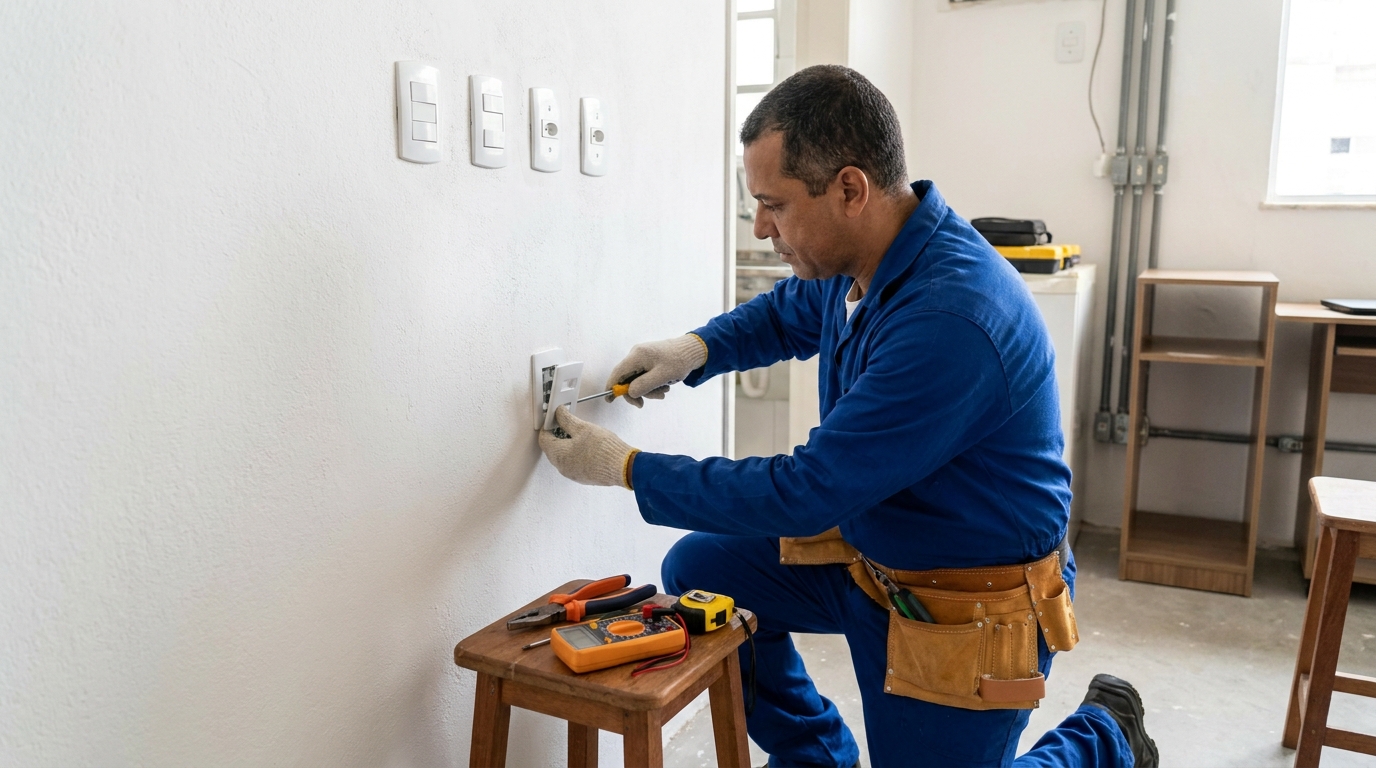 Instalacao de tomada e interruptor profissional em Gravataí‑RS