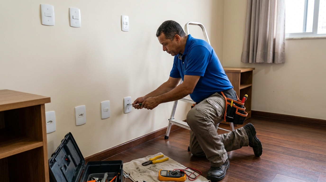 Instalacao de tomada e interruptor residencial em Gravataí‑RS