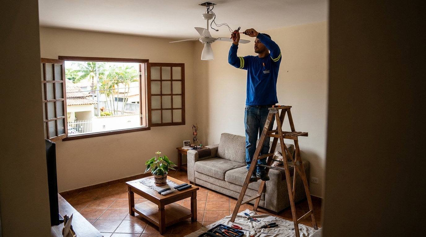 Instalacao de ventilador de teto profissional em Gravataí‑RS